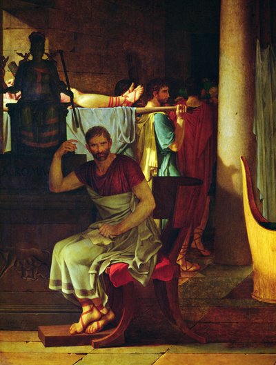 Lictors Bearing to Brutus the Bodies of his Sons (detail) by Jacques Louis David